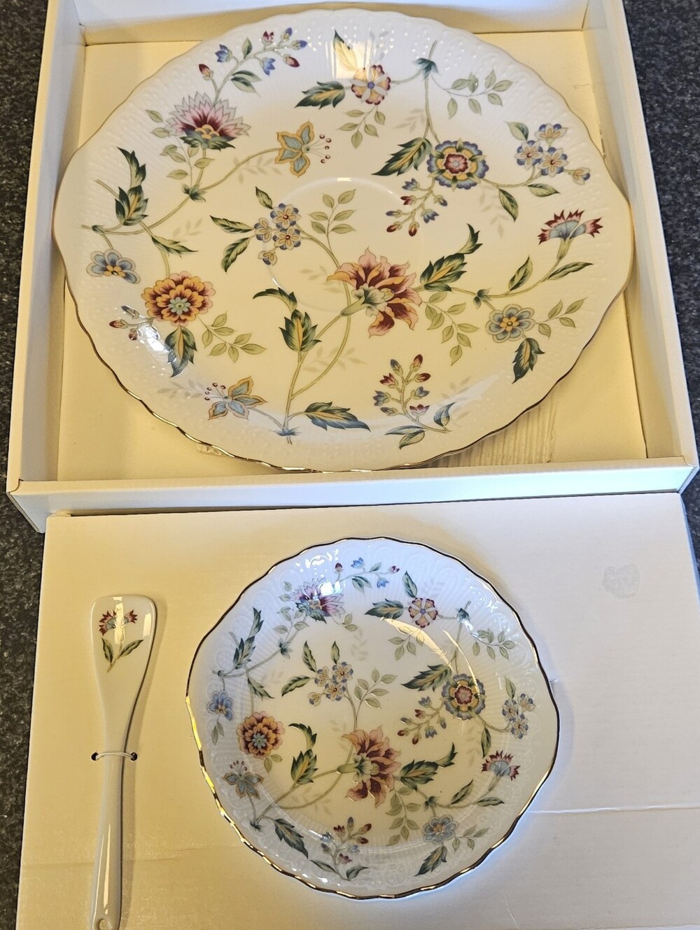 Andrea by Sadek Buckingham 3 Pc Party Server Porcelain China Made In Japan New